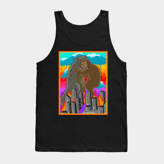 godzilla love kong meme Tank Top by terror machine std